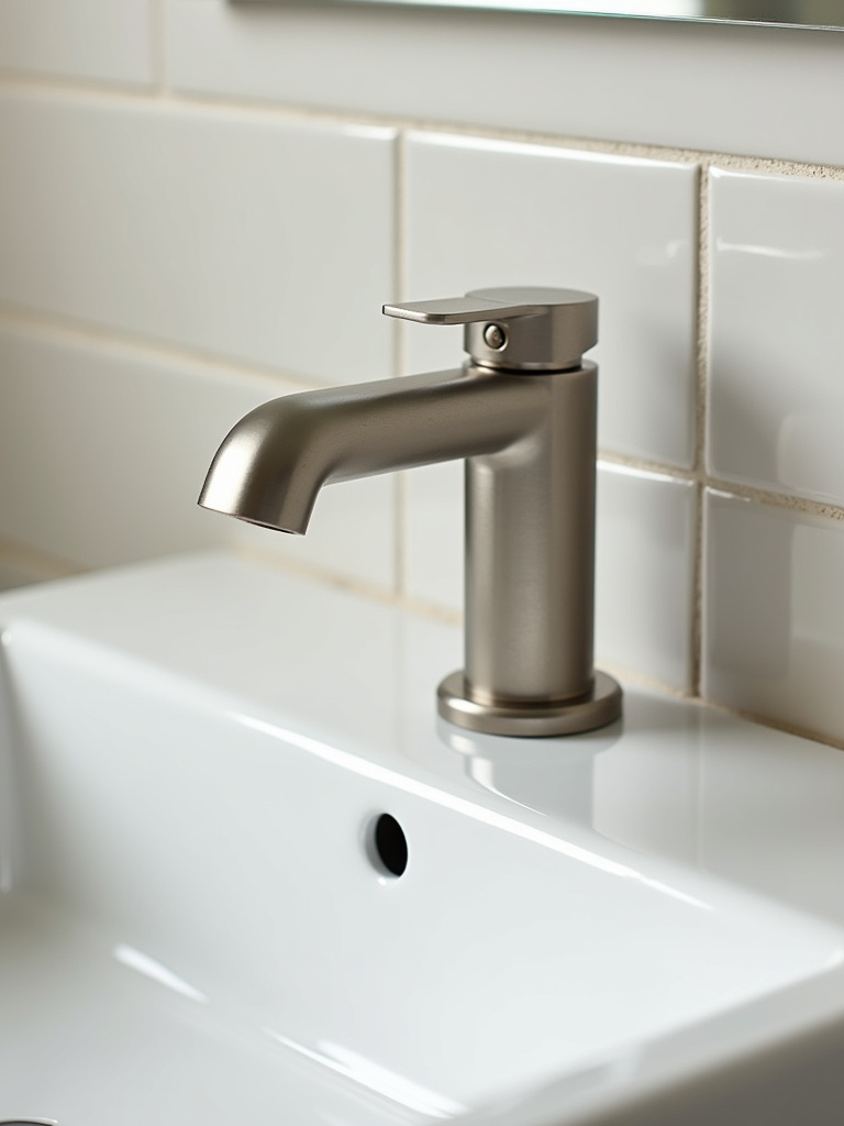 A vanity light fixture with a modern brushed nickel finish and smooth texture