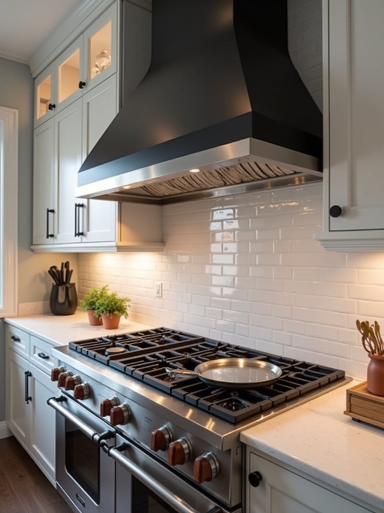 A beautiful custom-designed range hood that improves function, in the kitchen