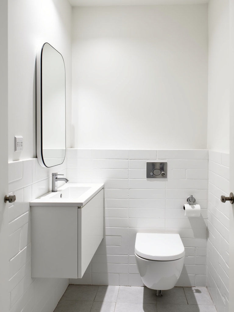 Small bathroom featuring minimal recessed lighting to maximize space and maintain clean lines.
