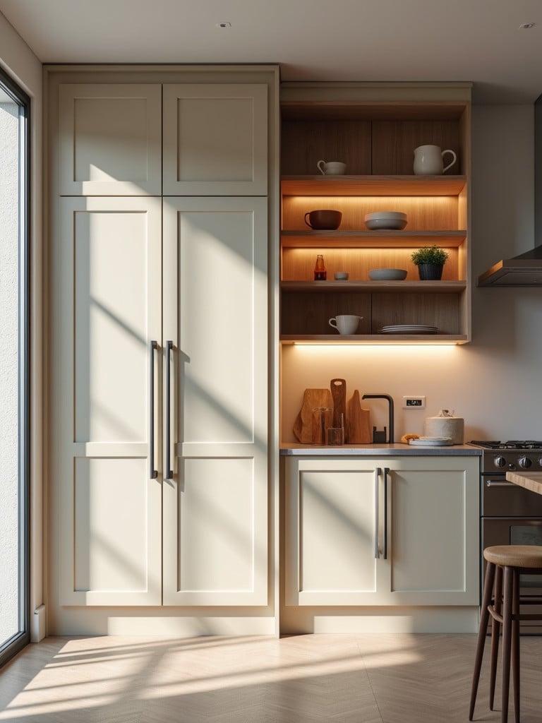 A demonstration of a soft-close cabinet feature in a beautiful kitchen