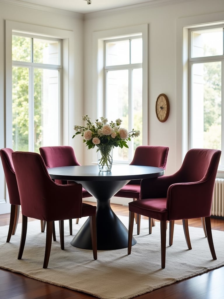 Comfortable and stylish dining room chairs in a modern setting.